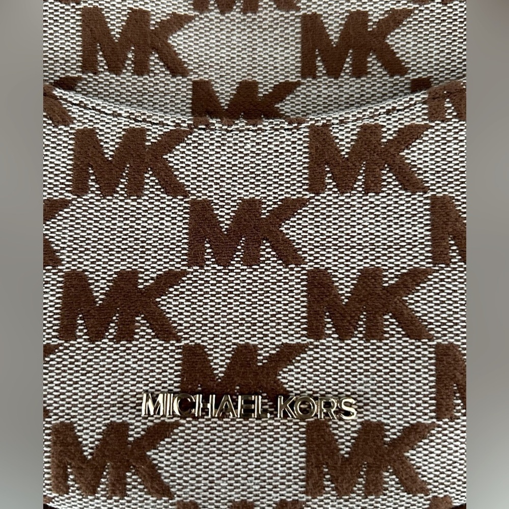 Michael Kors Dover Small Half Moon Signature Leather/Canvas Crossbody - Picture 2 of 8